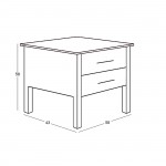 SCELTO Κομοδίνο με 2 Συρτάρια Μαύρο 58x43x58 cm c532486