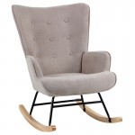 Alio Rocking Πολυθρόνα Μπερζέρα Καθιστικού Ύφασμα Velure Καφέ Βάση Μαύρο Φυσικό c532525