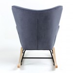 Alio Rocking Πολυθρόνα Μπερζέρα Καθιστικού Ύφασμα Velure μπλε Βάση Μαύρο Φυσικό c532526