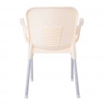 Lora Πολυθρόνα Dining Στοιβαζόμενη ALU Silver PP Εκρού c532542