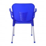 Lora Πολυθρόνα Dining Στοιβαζόμενη ALU Silver PP Μπλε c532544