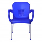 Lora Πολυθρόνα Dining Στοιβαζόμενη ALU Silver PP Μπλε c532544