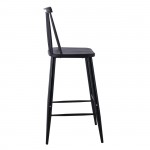 Vita Σκαμπό BAR με Πλάτη Μέταλλο Βαφή Μαύρο PP Μαύρο set 4τεμ c532558