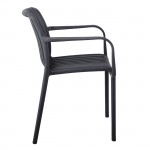 Moderna Πολυθρόνα Pro Στοιβαζόμενη PP UV Protection Απόχρωση Ανθρακί c532559