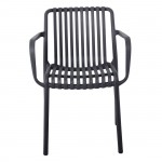 Moderna Πολυθρόνα Pro Στοιβαζόμενη PP UV Protection Απόχρωση Ανθρακί c532559