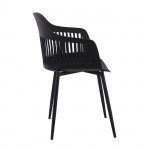 Luisa Πολυθρόνα Μέταλλο Βαφή Μαύρο PP UV Μαύρο εκτός συσκευασίας c532573
