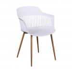 Luisa Πολυθρόνα Μέταλλο Βαφή Φυσικό PP UV Άσπρο εκτός συσκευασίας c532574