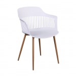 Luisa Πολυθρόνα Μέταλλο Βαφή Φυσικό PP UV Άσπρο εκτός συσκευασίας c532574