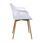 Luisa Πολυθρόνα Μέταλλο Βαφή Φυσικό PP UV Άσπρο εκτός συσκευασίας c532574