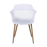 Luisa Πολυθρόνα Μέταλλο Βαφή Φυσικό PP UV Άσπρο εκτός συσκευασίας c532574