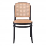 Fiore Καρέκλα PP Μαύρο PP Rattan Μπεζ Στοιβαζόμενη c532576