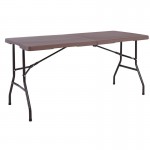 Soffio Τραπέζι Συνεδρίου Catering Πτυσσόμενο Βαλίτσα Μέταλλο Μαύρο HDPE Καφέ 35mm c532642