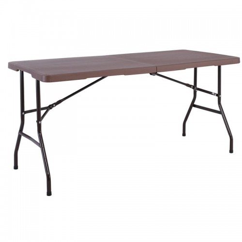 Soffio Τραπέζι Συνεδρίου Catering Πτυσσόμενο Βαλίτσα Μέταλλο Μαύρο HDPE Καφέ 35mm c532642