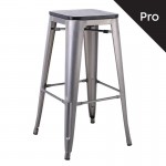 Intra Wood Σκαμπό Bar Pro Απόχρωση Metal με Διακοσμητική Σκουριά Απόχρωση Ξύλου Μαύρο c532661