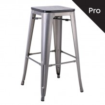 Intra Wood Σκαμπό Bar Pro Απόχρωση Metal με Διακοσμητική Σκουριά Απόχρωση Ξύλου Μαύρο c532661