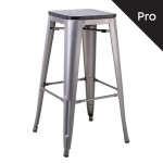 Intra Wood Σκαμπό Bar Pro Απόχρωση Metal με Διακοσμητική Σκουριά Απόχρωση Ξύλου Μαύρο c532661