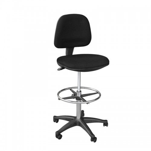 Σκαμπό Reception Ταμείου με Πλάτη Ύφασμα Μαύρο c532720