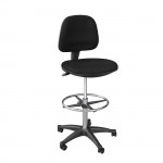 Σκαμπό Reception Ταμείου με Πλάτη Ύφασμα Μαύρο c532720