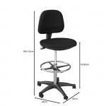 Σκαμπό Reception Ταμείου με Πλάτη Ύφασμα Μαύρο c532720