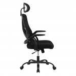 Πολυθρόνα Γραφείου Διευθυντή Ύφασμα Mesh Μαύρο Μεταλλική KD βάση c532806