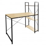 Γραφείο Η Υ με 4 Ράφια Μέταλλο Βαφή Μαύρο Melamine Beech c532822