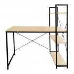 Γραφείο Η Υ με 4 Ράφια Μέταλλο Βαφή Μαύρο Melamine Beech c532822