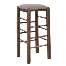 Tavern Σκαμπό BAR Οξιά Βαφή Εμποτισμός Καρυδί Κάθισμα Pu Cappuccino c532883