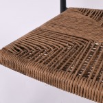 Manon Πολυθρόνα Βεράντας Κήπου ALU Ανθρακί Rope Wicker Φυσικό Στοιβαζόμενη c532912