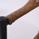 Manon Πολυθρόνα Βεράντας Κήπου ALU Ανθρακί Rope Wicker Φυσικό Στοιβαζόμενη c532912