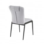 AND Καρέκλα Τραπεζαρίας Κουζίνας Μέταλλο Βαφή Μαύρο Pu Ανοιχτό Γκρι c532991