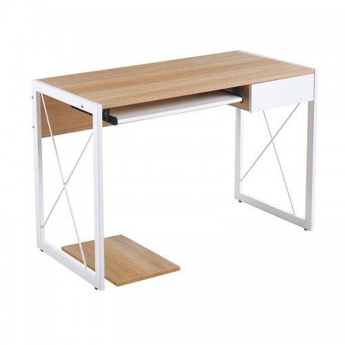 Repat Γραφείο Η Υ Μέταλλο Βαφή Άσπρο Melamine Απόχρωση Sonoma c533043