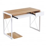 Repat Γραφείο Η Υ Μέταλλο Βαφή Άσπρο Melamine Απόχρωση Sonoma c533043