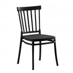 Vento Καρέκλα Τραπεζαρίας Κήπου Στοιβαζόμενη PP Μαύρο UV Protection 46x53x86cm c533074