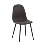 Cel Καρέκλα Μέταλλο Βαφή Μαύρο Ύφασμα Suede Γκρι c533170