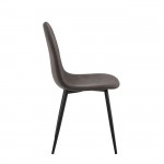 Cel Καρέκλα Μέταλλο Βαφή Μαύρο Ύφασμα Suede Γκρι c533170