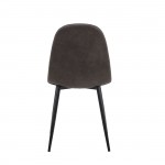 Cel Καρέκλα Μέταλλο Βαφή Μαύρο Ύφασμα Suede Γκρι c533170