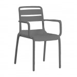 Siren Πολυθρόνα Στοιβαζόμενη PP UV ανθρακί 54x58x81cm c533181