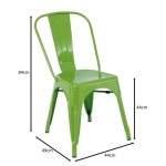 Intra Καρέκλα Στοιβαζόμενη Μέταλλο Βαφή Lime c533216