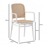 Fiore Πολυθρόνα PP Άσπρο PP Rattan Μπεζ Στοιβαζόμενη c533217