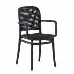 Fiore Πολυθρόνα PP Μαύρο PP Rattan Μαύρο Στοιβαζόμενη c533218