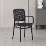 Fiore Πολυθρόνα PP Μαύρο PP Rattan Μαύρο Στοιβαζόμενη c533218