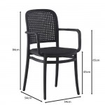 Fiore Πολυθρόνα PP Μαύρο PP Rattan Μαύρο Στοιβαζόμενη c533218