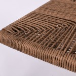 Manon Πολυθρόνα Βεράντας Κήπου ALU Άσπρο Rope Wicker Φυσικό Στοιβαζόμενη c533219