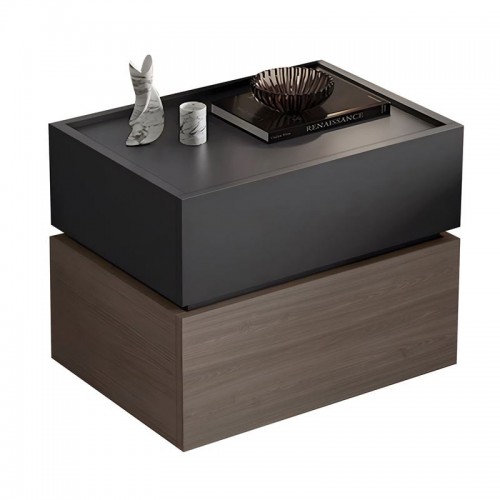 Vain Κομοδίνο 2 Συρτάρια Αποχρώσεων Sonoma Oak Grey με Αποσπώμενα χρωματικά Μέρη c533226