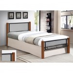 ΝΕΤTO Κρεβάτι Μονό για Στρώμα 90x190cm Μέταλλο Βαφή Μαύρο Ξύλο Καρυδί c533245