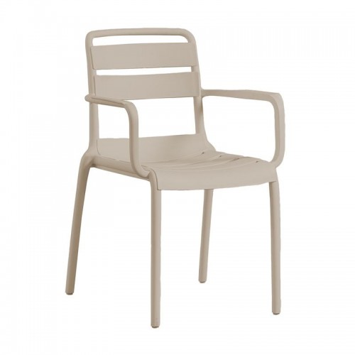 Siren Πολυθρόνα Στοιβαζόμενη PP UV Cappuccino 54x58x81cm c533254