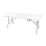 Soffio Τραπέζι Συνεδρίου Catering Πτυσσόμενο Βαλίτσα Μέταλλο Γκρι HDPE Άσπρο 35mm c533257