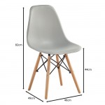 Legno Καρέκλα Τραπεζαρίας Κουζίνας Πόδια Οξιά Κάθισμα PP Γκρι Πλήρως K D c533264