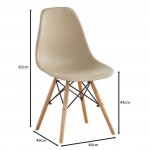 Legno Καρέκλα Τραπεζαρίας Κουζίνας Πόδια Οξιά Κάθισμα PP Tortora Πλήρως K D c533265