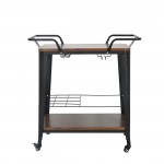 Intra Trolley Bar Pro Μέταλλο Βαφή Μαύρο MDF Απόχρωση Καρυδί c533272